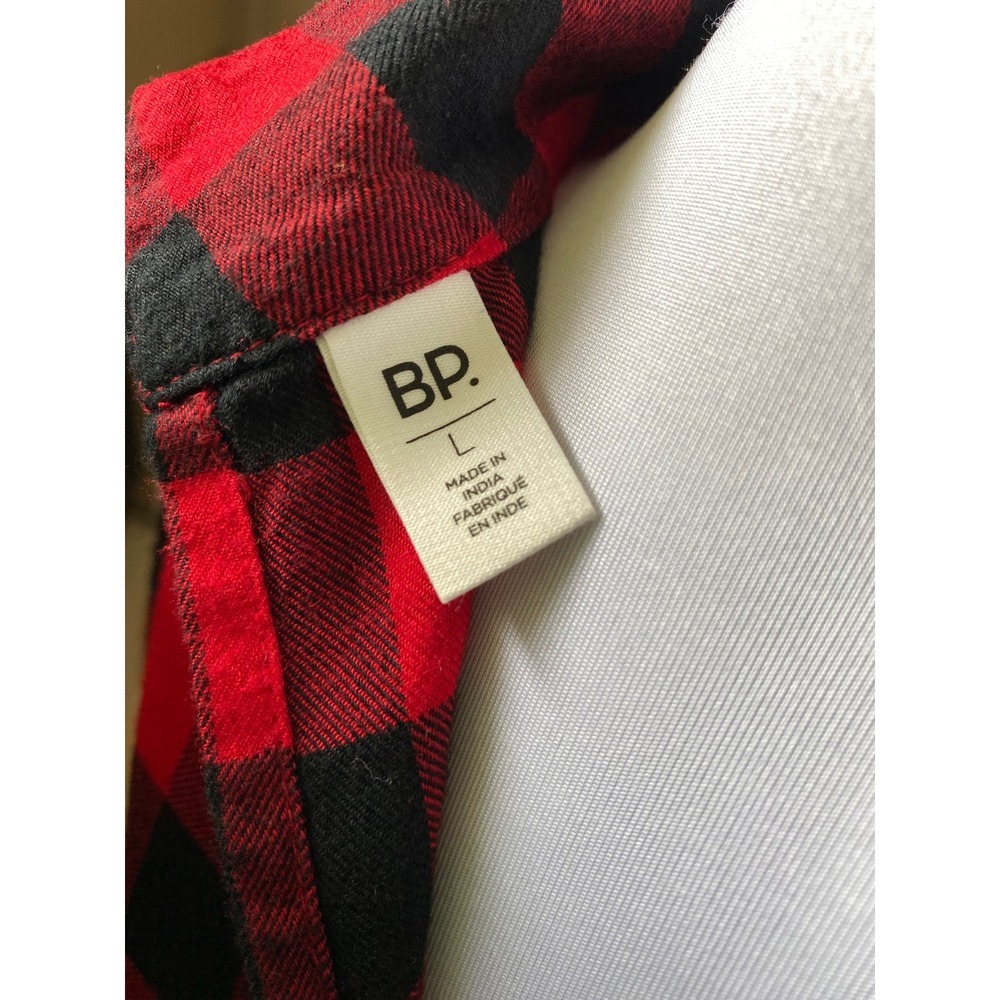 BP. Red Black Buffalo Plaid Sleeveless Mock Neck Midi Dress Large NWT - Picture 8 of 10